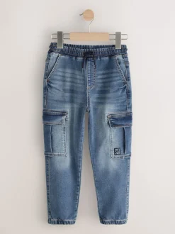 Next Gris/Bleu - Jean cargo avec taille élastiquée, lot de 2 (3-16ans) New