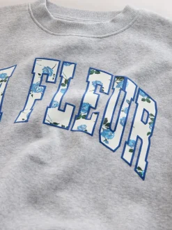 Next Gris/bleu à slogan fleuri - Ensemble Sweat-shirt et Leggings évasés (3-16ans) Best