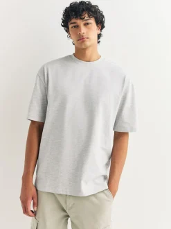 Next - Coupe ample - T-shirt épais 3 Pack Gris/bleu clair/bleu marine chiné Sale