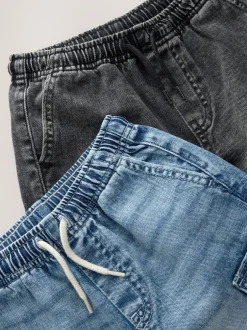 Next Gris/bleu moyen - Short cargo en jean 100% coton Lot de 2 (3-16ans) Discount
