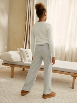 Next Gris/écru - Pyjama à taille pliée douce (3-16ans) Clearance