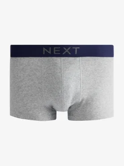 Next Gris/Marine - Lot de 4 - Boxers hipster 100% coton Sale