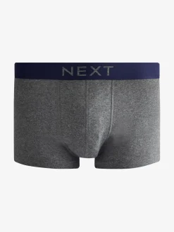Next Gris/Marine - Lot de 4 - Boxers hipster 100% coton Sale