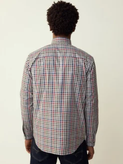 Next - Chemise Oxford ajustée Easy Iron Button Down Gris/multicolore vichy Outlet