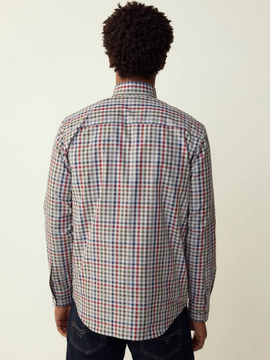 Next - Chemise Oxford ajustée Easy Iron Button Down Gris/multicolore vichy Outlet