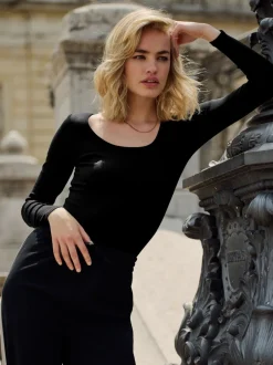 The Set Gris/noir/blanc - 3{Lot Manches longues nervurées Body Sale