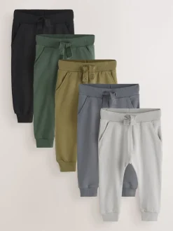 Next - Lot de 5 joggings (3mois-7ans) Gris/Noir/Vert Sale