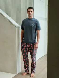 Next Gris/rouge - Ensemble de pyjamas The Rolling Stones à manches courtes Hot