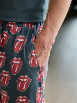 Next Gris/rouge - Ensemble de pyjamas The Rolling Stones à manches courtes Hot