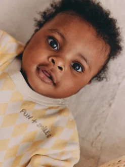 Next - Barboteuse en molleton bébé (0mois à3ans) Harlequin jaune