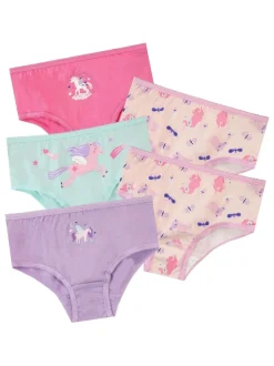 Harry Bear Filles Licorne 100% Coton Caleçons 5 Lot Discount