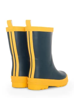 Hatley Bottes de pluie bleu marine et Jaune mat Outlet