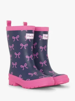 Hatley Bottes de pluie mates bleues à nœuds adolescentes Clearance