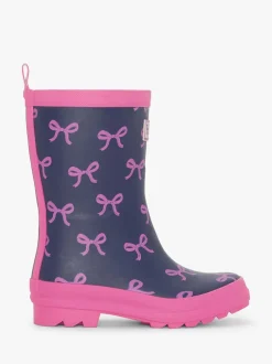 Hatley Bottes de pluie mates bleues à nœuds adolescentes Clearance