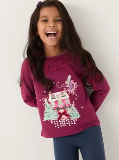 Monsoon Haut à manches longues avec ornements Noël House Hot