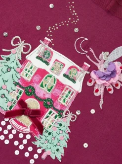 Monsoon Haut à manches longues avec ornements Noël House Hot