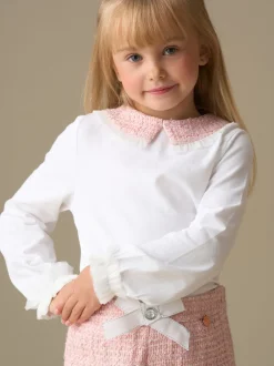 Angel & Rocket Haut Faye à manches longues avec col en tweed Best