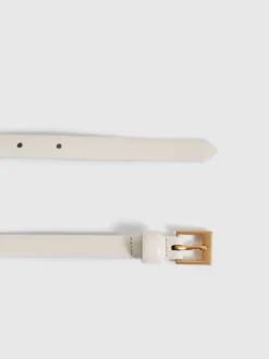Reiss Hors blanc - Ceinture fine en cuir Holly Outlet