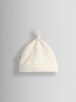 Jojo Maman Bébé Hérisson moucheté Crème - Chapeau bébé en coton biologique appliqué Outlet