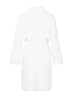 Hunkemoller Peignoir blanc en polaire courte en flanelle à pois en relief