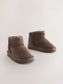 Next - Bottes à enfiler en daim Hydrofuge marron chocolat Discount