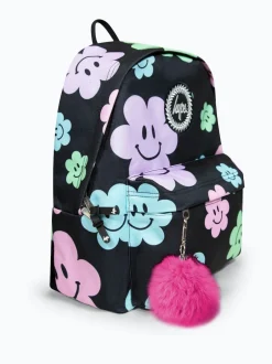Hype . Sac à dos emblématique Happy Flower noir pour fille Discount