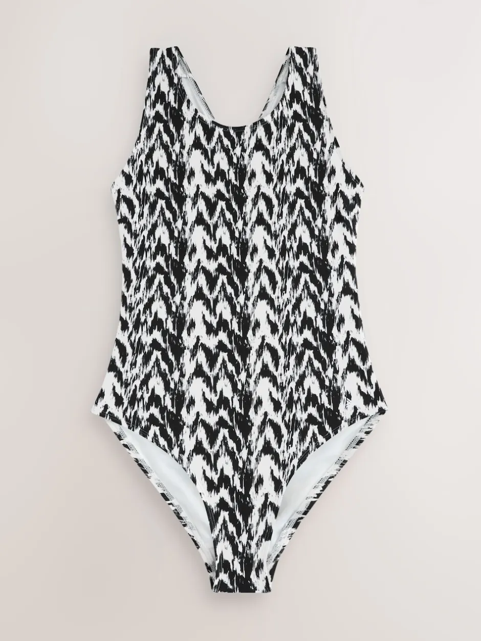 Next Ikat noir/monochrome - Lot de 2 maillots de bain à col montant Best