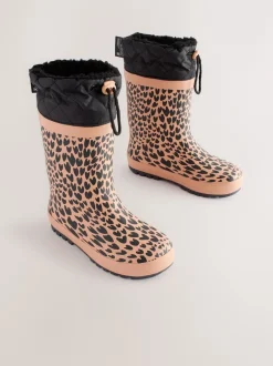Next Impression animale brune - Bottes en caoutchouc resserrées New