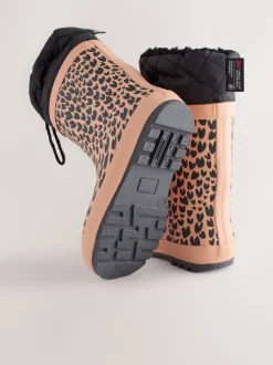 Next Impression animale brune - Bottes en caoutchouc resserrées New