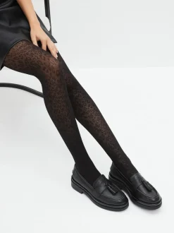 Next Impression animale noire - Patron Collants 1 Pack Outlet