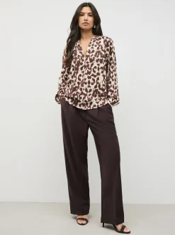 Next - Chemisier manches longues à col V Impression animale rose Discount