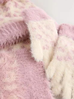 Next Impression animale rose - Ensemble Bonnet, Gants et Écharpe (3-16ans) Discount