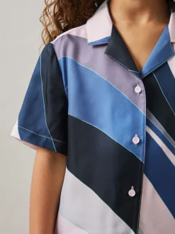 Reiss Impression bleue - Tommi Chemises à col cubain imprimé Sale