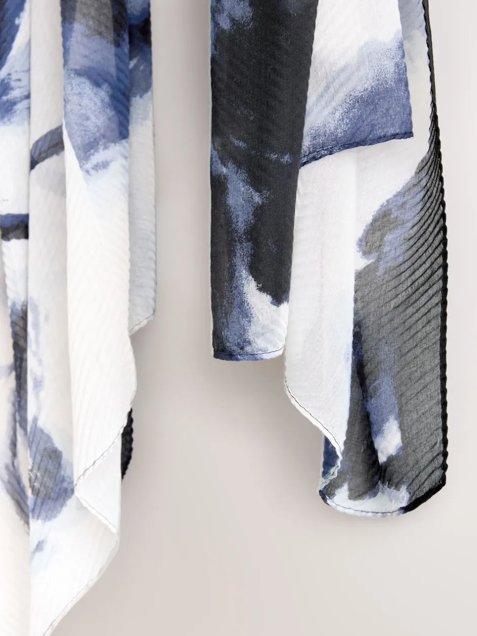 Next - Foulard plissé léger Impression Florale Bleue Sale