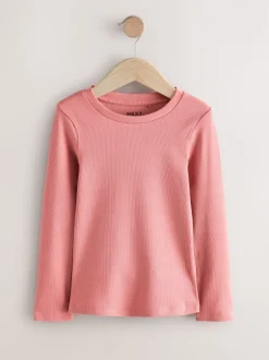 Next - T-shirts côtelés à manches longues Lot de 4 (3à16ans) Impression florale rose Outlet