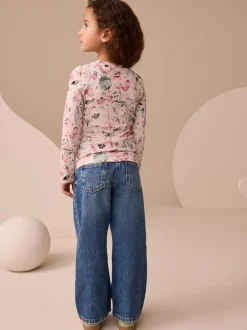 Next - T-shirts côtelés à manches longues Lot de 4 (3à16ans) Impression florale rose Outlet