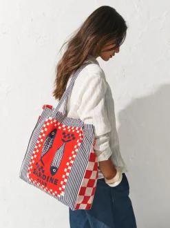 Next Imprimé - Sac shopping 100% coton imprimé sardine Sale