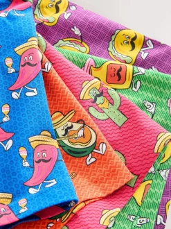 Next Imprimé alimentaire vif - Lot de 5 - Lot de 5 boxers Hipster