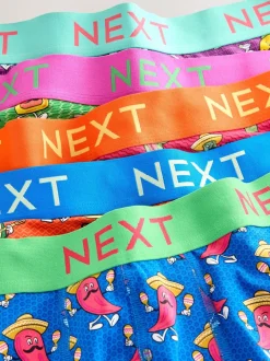 Next Imprimé alimentaire vif - Lot de 5 - Lot de 5 boxers Hipster