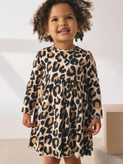 Next - Robe côtelée à manches longues (3mois-7ans) Imprimé animal New
