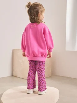 Next Imprimé Animal cœur rose - Ensemble sweat et legging évasé (3mois-7ans)