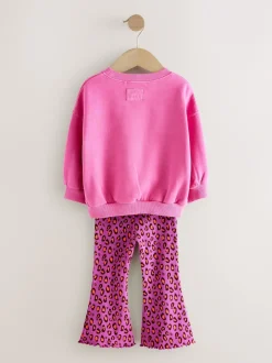 Next Imprimé Animal cœur rose - Ensemble sweat et legging évasé (3mois-7ans)