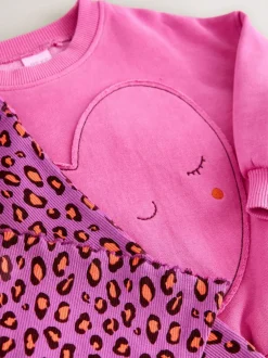 Next Imprimé Animal cœur rose - Ensemble sweat et legging évasé (3mois-7ans)