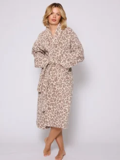 Loungeable Imprimé animal léopard - Peignoir classique en éponge