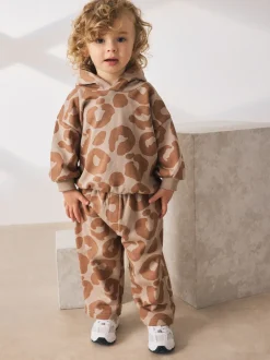 Next Imprimé animal marron fauve - Ensemble Sweat-shirt à capuche et Joggers (3mths-7yrs) Hot