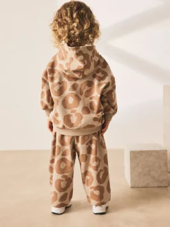 Next Imprimé animal marron fauve - Ensemble Sweat-shirt à capuche et Joggers (3mths-7yrs) Hot