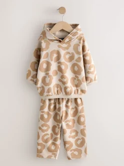Next Imprimé animal marron fauve - Ensemble Sweat-shirt à capuche et Joggers (3mths-7yrs) Hot