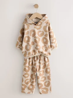 Next Imprimé animal marron fauve - Ensemble Sweat-shirt à capuche et Joggers (3mths-7yrs) Hot