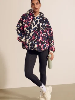 Next Imprimé animal multicolore - À capuche Elbow Patch Borg Fleece Veste Online