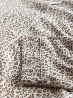 The Set Imprimé animal/rose - lot de 2 pyjamas longs boutonnés en Blend de viscose polyester avec passepoil Sale